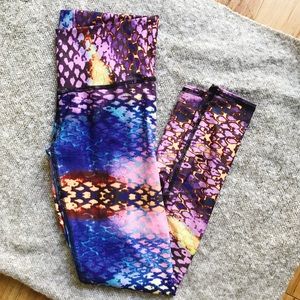 Teeki mermaid tie dye print full length legging M